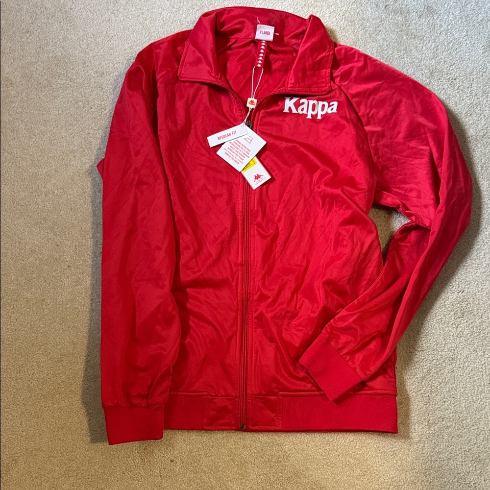 Kappa Vibrant Red Zip-Up Jacket